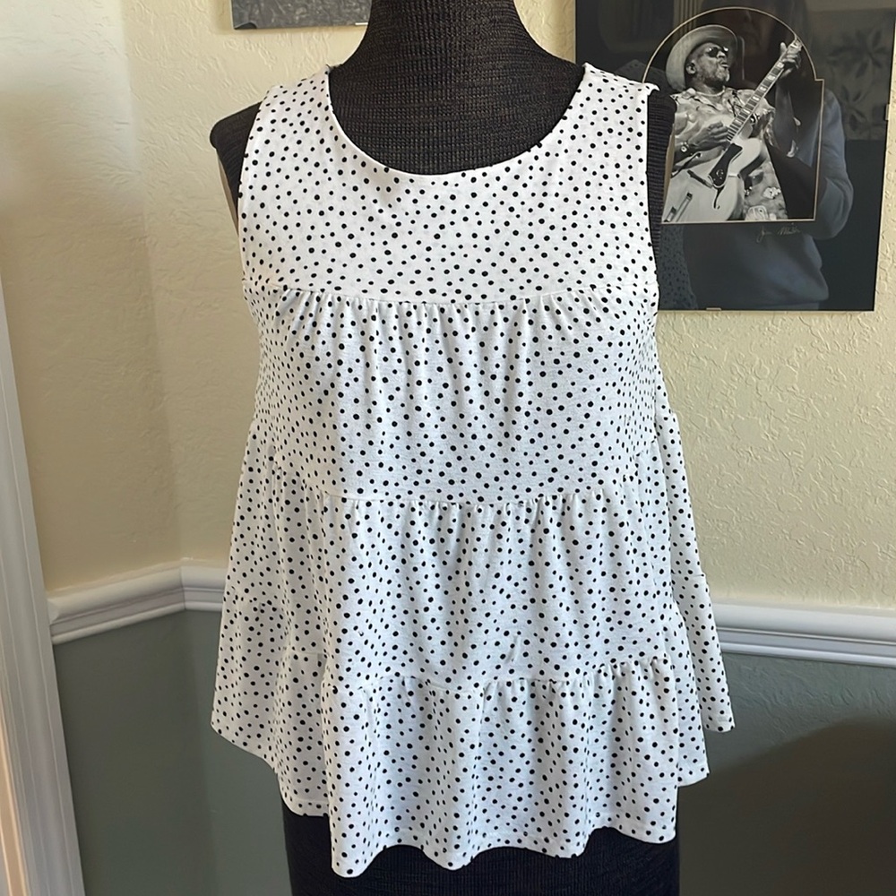 NWOT Monteau Los Angeles peplum blouse M
